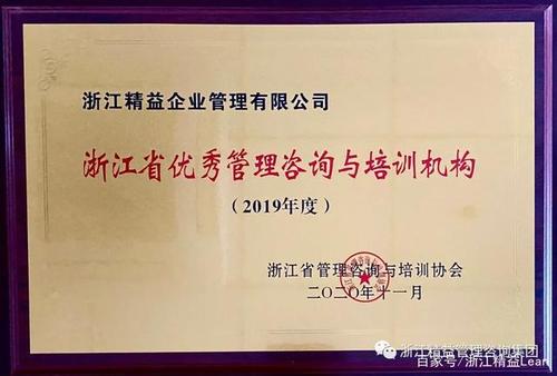 浙江精益企业管理 被评为"2019年度浙江省优秀管理咨询与